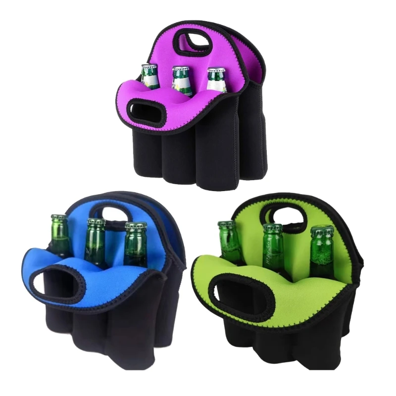 

6 Pack Beer Cooler Tote Neoprene Beer Bottle Can Insulated Beverage for 12oz/330ml Bottles Camping Bottle Holder