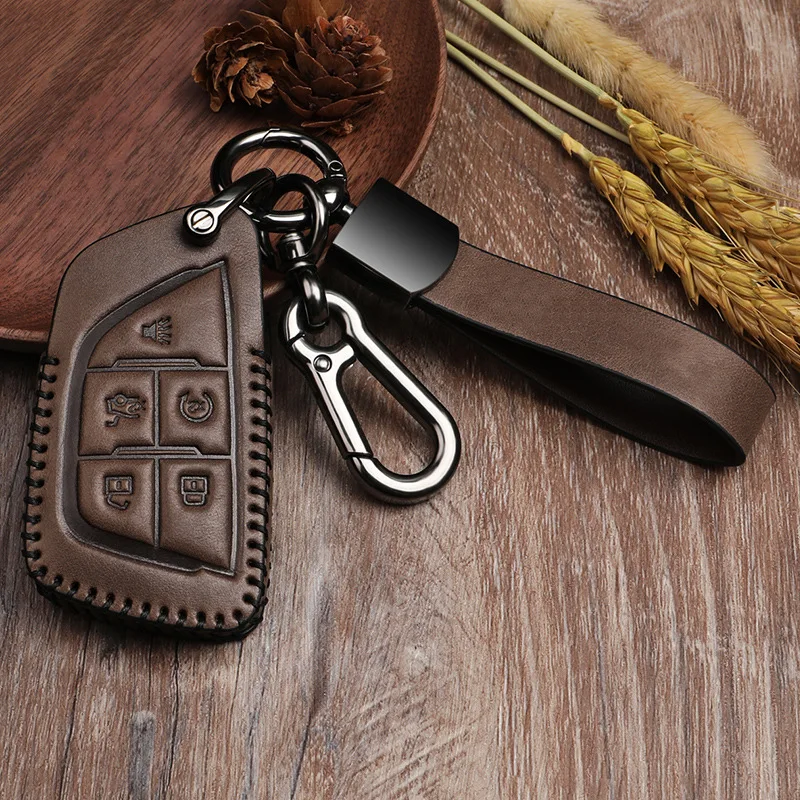Leather 4 5 Buttons Car Key Case For Cadillac SRX 2015 2016 ATS CTS CT6 XT5 XTS Smart Remote Fob Cover Protector Bag Keychain
Leather 4 5 Buttons Car Key Case For Cadillac SRX 2015 2016 ATS CTS CT6 XT5 XTS Smart Remote Fob Cover Protector Bag Keychain