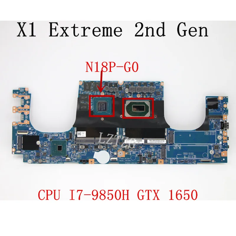 

Used For Lenovo ThinkPad X1 Extreme 2nd Gen Laptop Motherboard mainboard CPU I7-9850HQ GPU N18P-G0-MP-A1 FRU 02HM959 5B21C67040