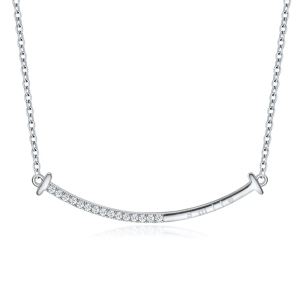 Full Moissanite Necklace Smile Pendant 925 Sterling Silver Chain 1.2mm Lab Diamond Necklace for Women Sparkling Choker Jewelry
Full Moissanite Necklace Smile Pendant 925 Sterling Silver Chain 1.2mm Lab Diamond Necklace for Women Sparkling Choker Jewelry