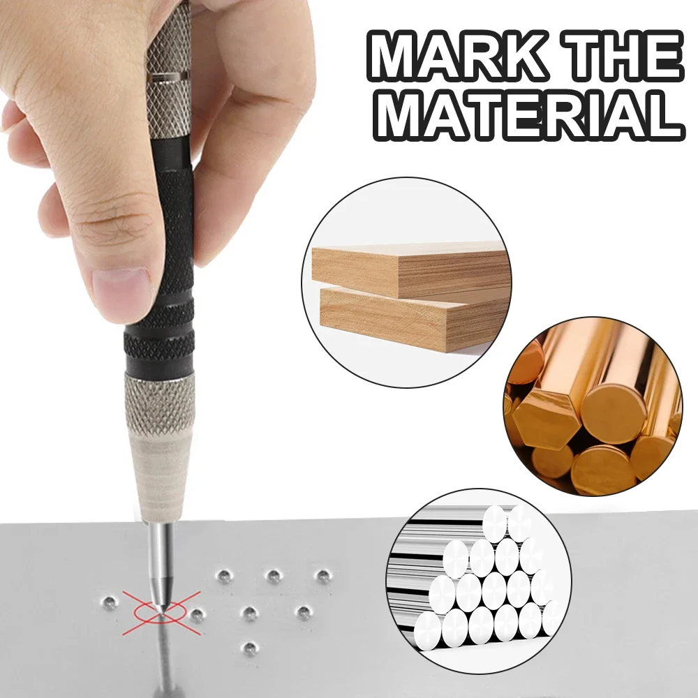 Automatic Center Punch Spring Loaded Adjustable Dent Press Marker Woodworking Carpenter Metal Drill Tool Auto Center Pin Punch
Automatic Center Punch Spring Loaded Adjustable Dent Press Marker Woodworking Carpenter Metal Drill Tool Auto Center Pin Punch