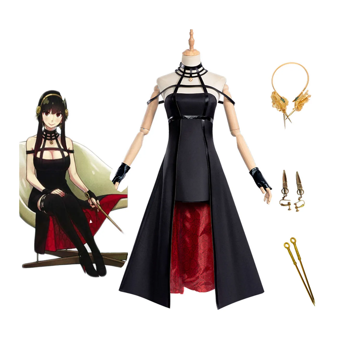 Spy X Family Yor Forger Cosplay Costume Yor Dress Earring Decorations Full Set Cosplay Custom Made
Spy X Family Yor Forger Cosplay Costume Yor Dress Earring Decorations Full Set Cosplay Custom Made