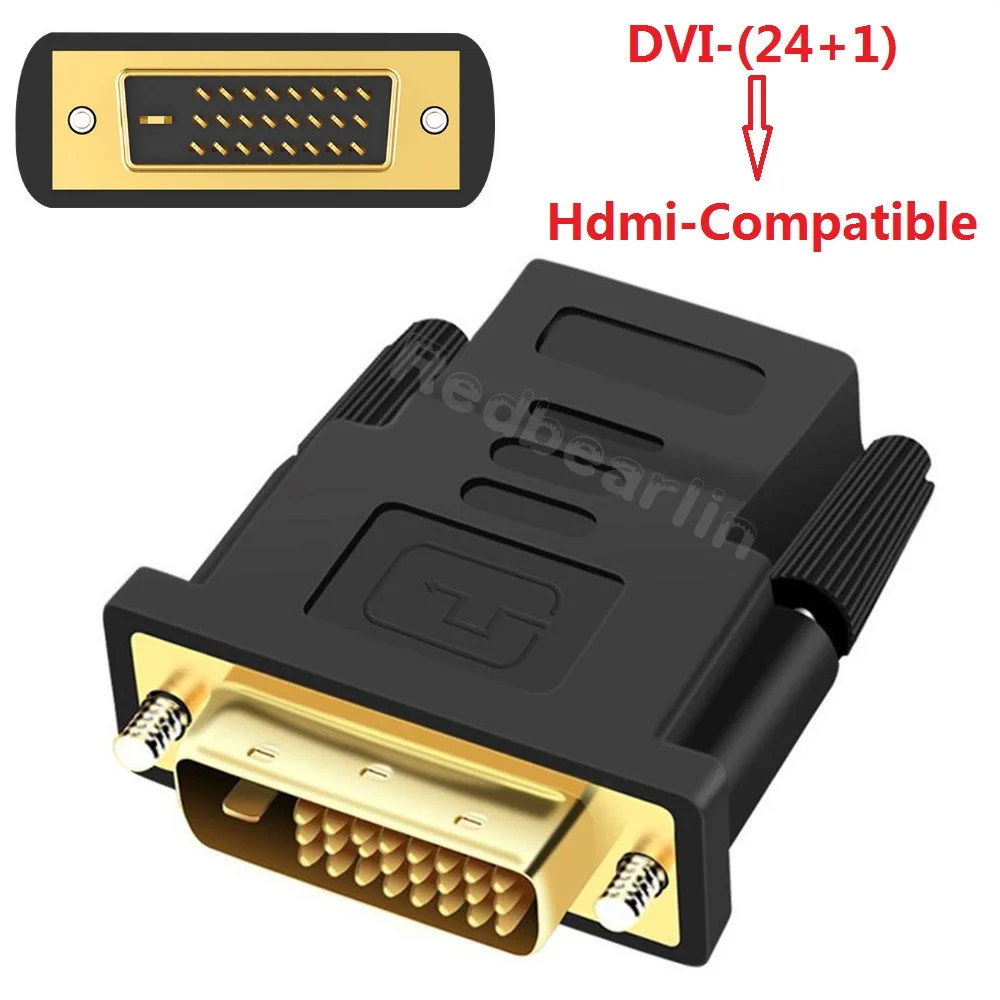 100Pcs DVI 24+1 to HDMI-compatible Malt to Female Converter DVI Adapter Support 1080P For HDTV Projector Gold Plated Adapter
100Pcs DVI 24+1 to HDMI-compatible Malt to Female Converter DVI Adapter Support 1080P For HDTV Projector Gold Plated Adapter
