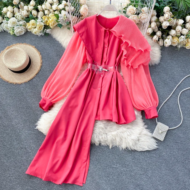 European and American Show Style Irregular Shirt 2023 Women's Design Pleated Ruffle Edge Patchwork Large Lapel Top Blouses
European and American Show Style Irregular Shirt 2023 Women's Design Pleated Ruffle Edge Patchwork Large Lapel Top Blouses