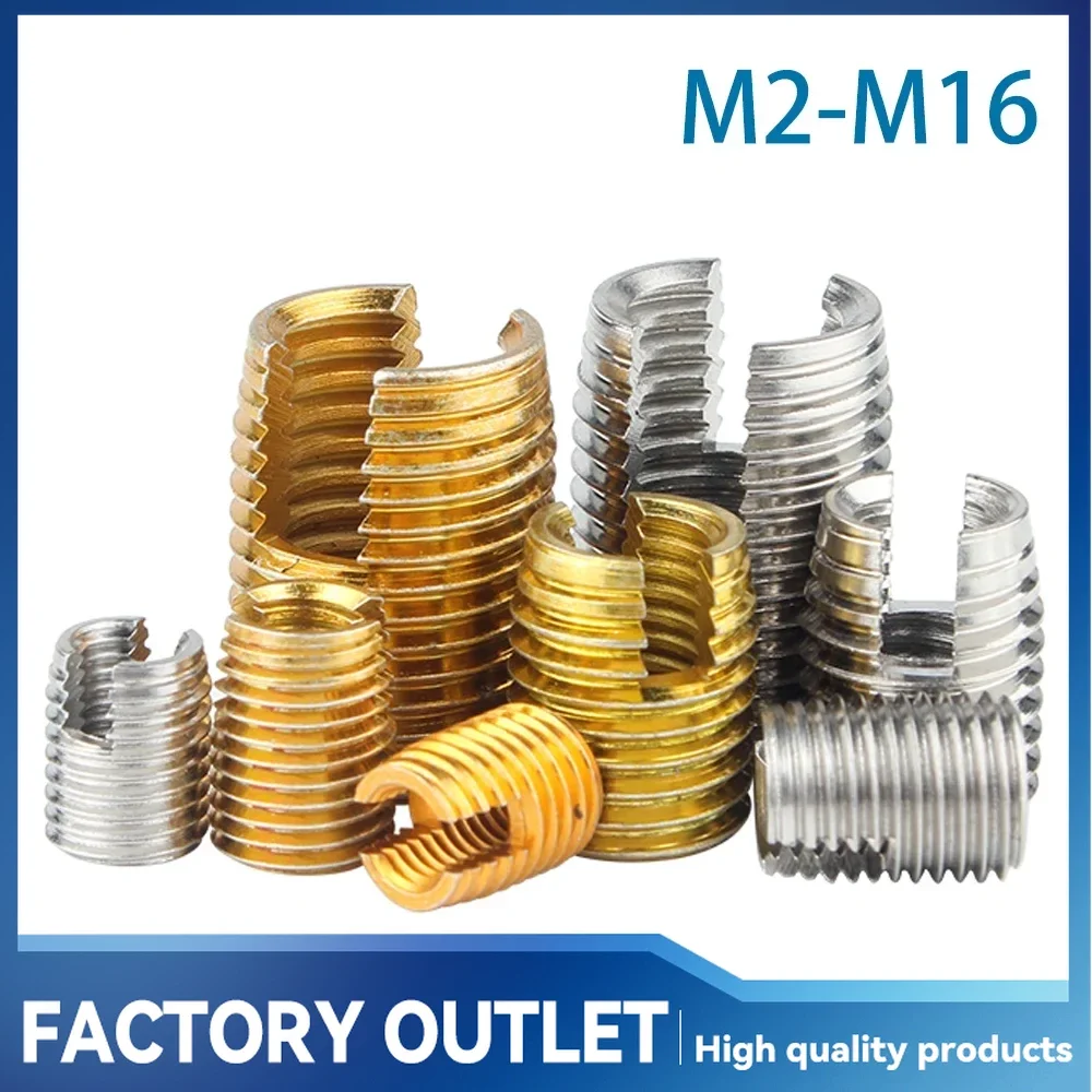 2-10Pcs M2 M2.5 M3 M4 M5 M6 M8 M10 M12 M14 M16 Self Tapping Thread Insert Screw Bushing Slotted Type Thread Repair Inset
2-10Pcs M2 M2.5 M3 M4 M5 M6 M8 M10 M12 M14 M16 Self Tapping Thread Insert Screw Bushing Slotted Type Thread Repair Inset