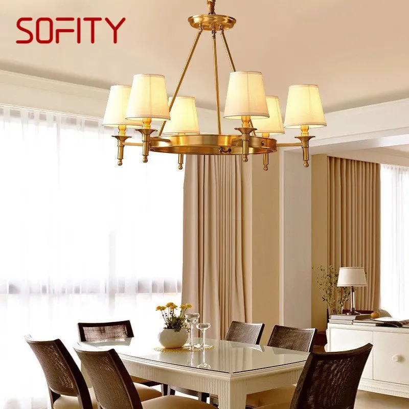 

SOFITY Brass Chandeliers Lamp Contemporary Luxury LED Pendant Light for Home Living Room Bedroom Fixtures