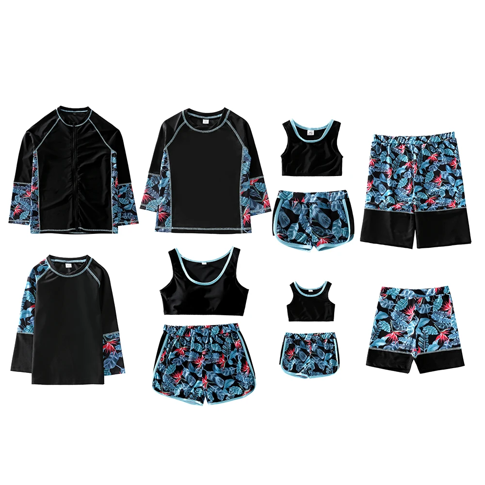 Bañadores a juego para la familia, ropa de playa de manga larga para padre e hijo, conjuntos de Bikini florales azules para mamá
Bañadores a juego para la familia, ropa de playa de manga larga para padre e hijo, conjuntos de Bikini florales azules para mamá