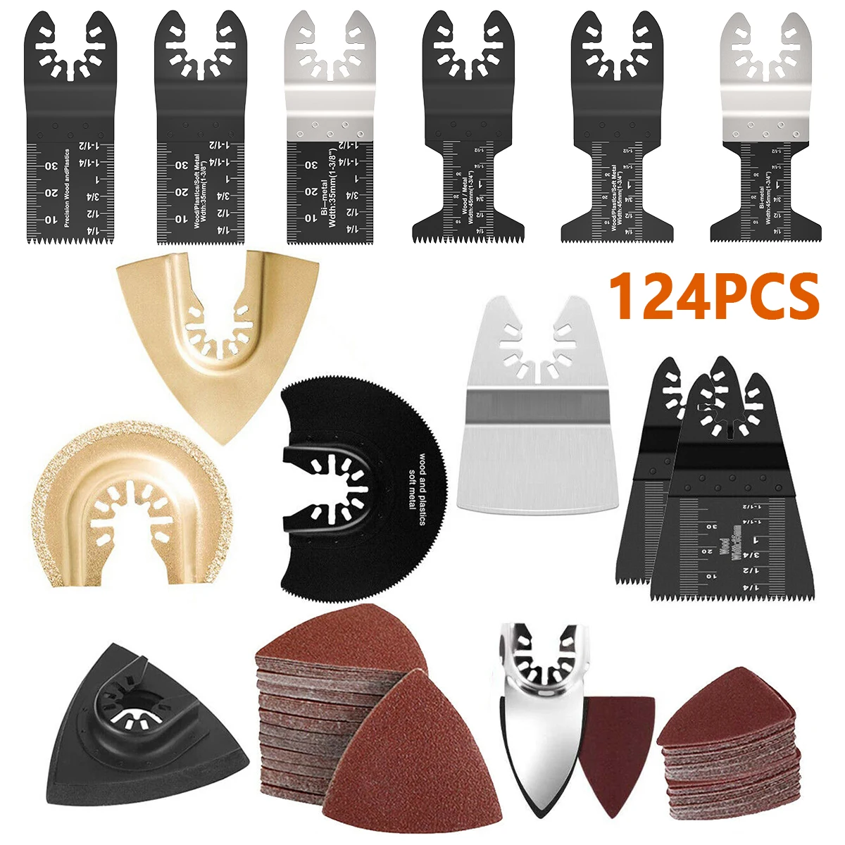 124Pcs Multitool Blades Sharp Oscillating Saw Blades Quick Release Oscillating Blades High Precision Fast Cutting Saw Blades for
124Pcs Multitool Blades Sharp Oscillating Saw Blades Quick Release Oscillating Blades High Precision Fast Cutting Saw Blades for