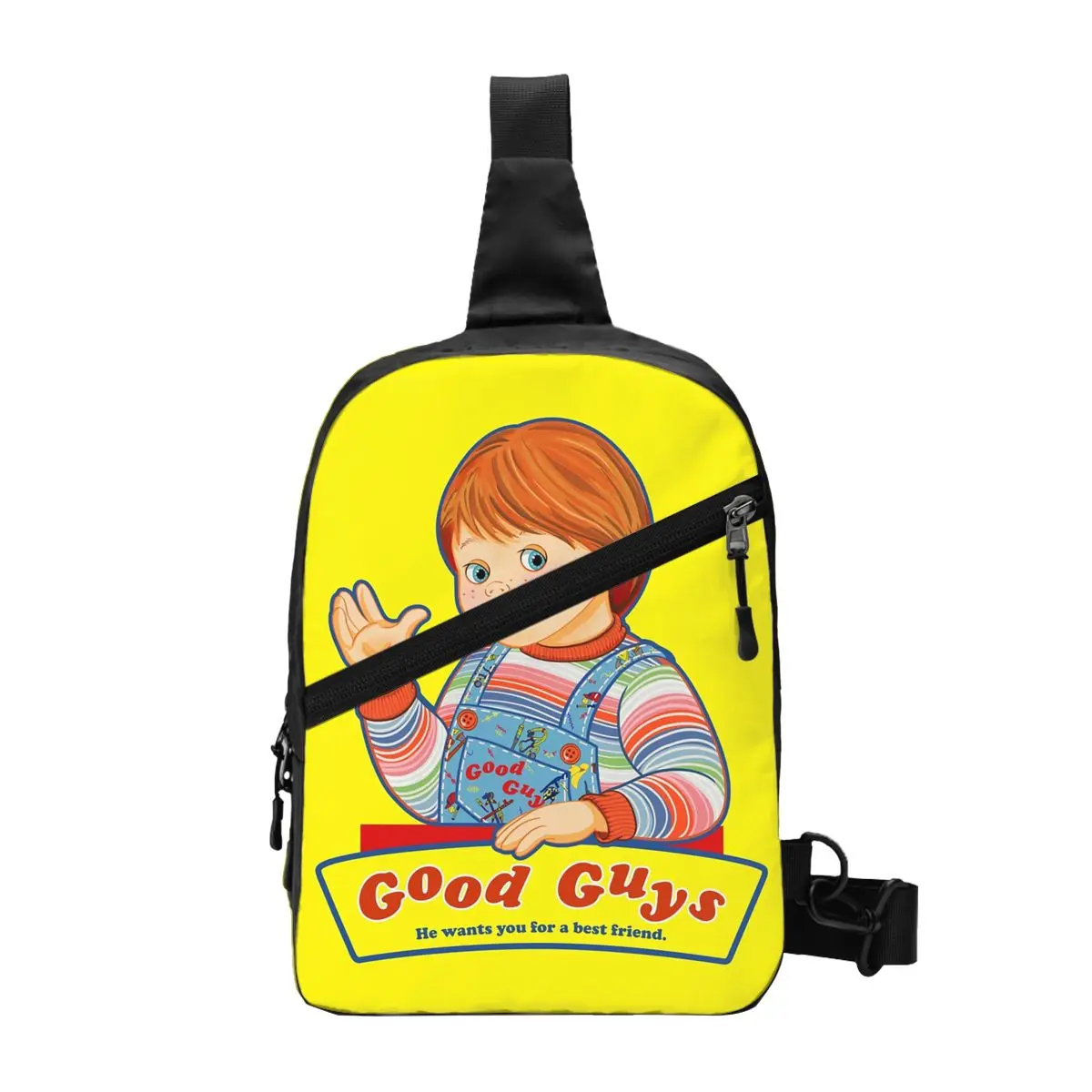 

Fashion Child's Play Chucky Crossbody Sling Backpack Men Good Guys Shoulder Chest Bags for Hiking