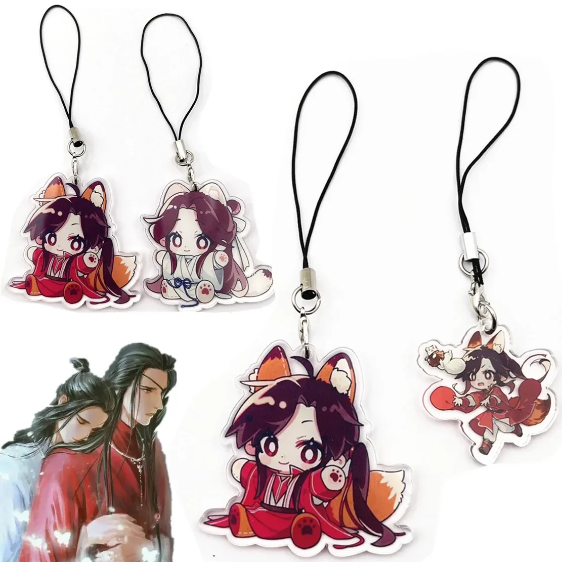 

Anime Heaven Official's Blessing Cosplay Tian Guan Ci Fu Hua Cheng Xie Lian Couple Phone Chain Pendant Keyring Bag chain Gift