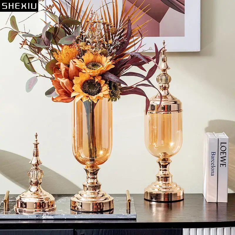 Modern Metal Glass Vase Flower Arrangement Dried Flower Container Countertop Transparent Hydroponic Vase Crafts Home Decoration
Modern Metal Glass Vase Flower Arrangement Dried Flower Container Countertop Transparent Hydroponic Vase Crafts Home Decoration