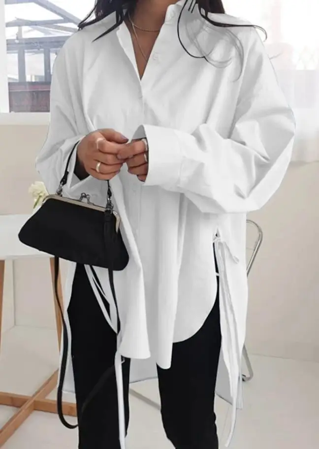 Fashion Woman Blouse 2023 Autumn New Casual Design Feel Loose Front Short Back Long Lace Up Slim Shirt Temperament Commuting
Fashion Woman Blouse 2023 Autumn New Casual Design Feel Loose Front Short Back Long Lace Up Slim Shirt Temperament Commuting