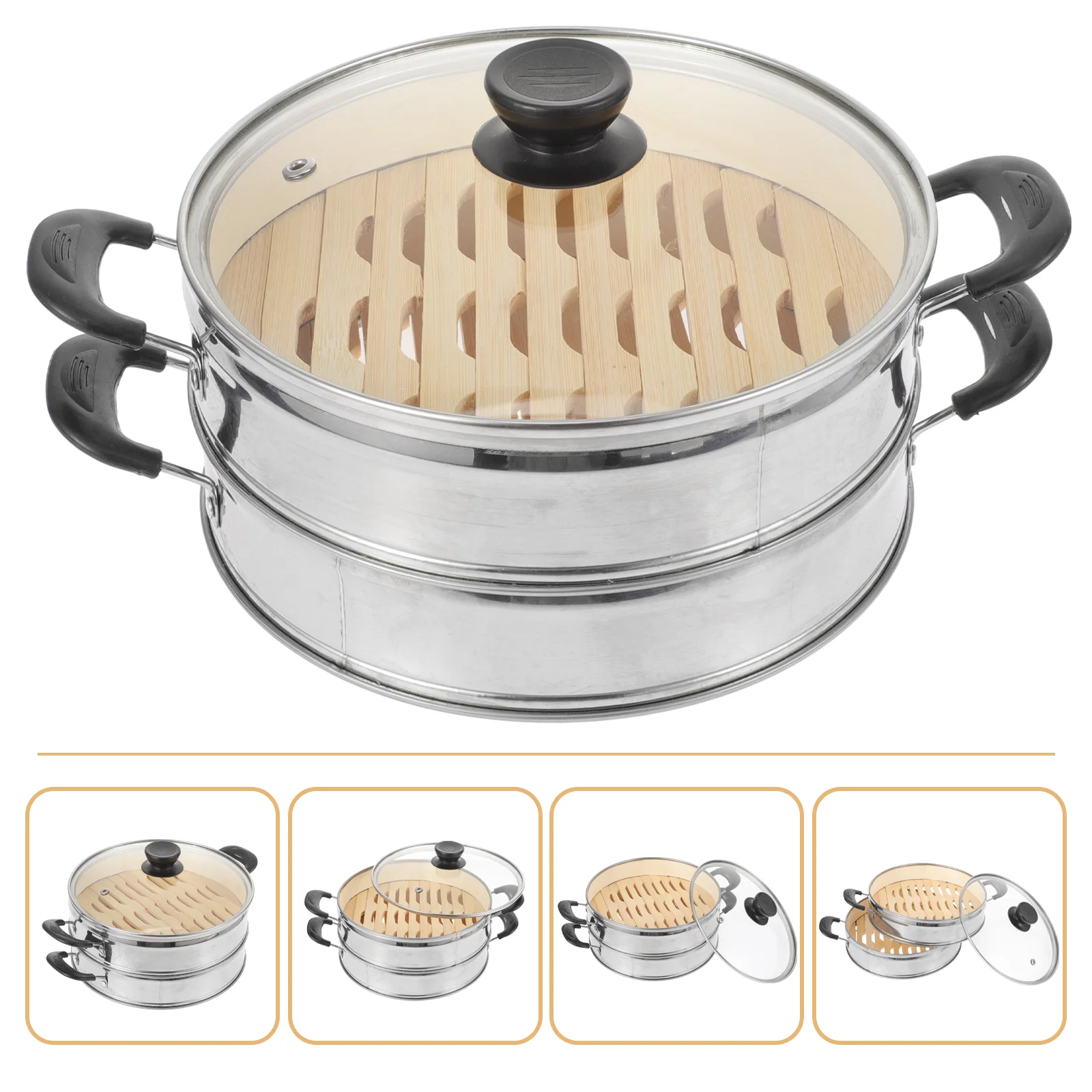 Bamboo Steamer Food Pot Basket Steaming Large Rice Dumpling Accessories for Cooking
Bamboo Steamer Food Pot Basket Steaming Large Rice Dumpling Accessories for Cooking