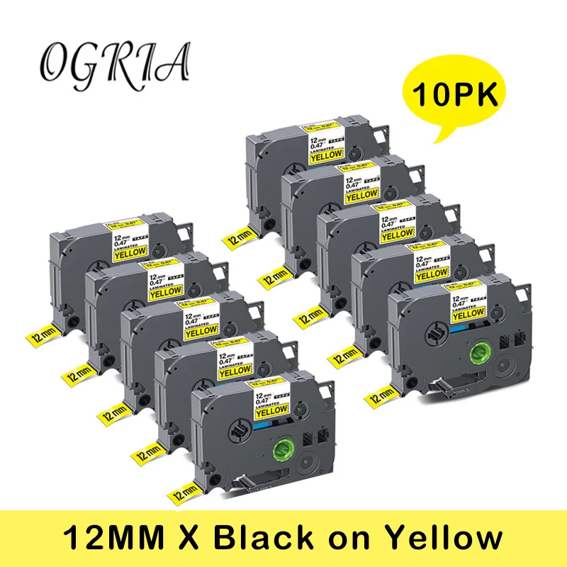 10 PK OGRTA For Brother Tape,Black on Yellow Tze631 TZE631 12MM Tape P-Touch Label Tape For Brother P-touch PT-D200 label Maker
10 PK OGRTA For Brother Tape,Black on Yellow Tze631 TZE631 12MM Tape P-Touch Label Tape For Brother P-touch PT-D200 label Maker