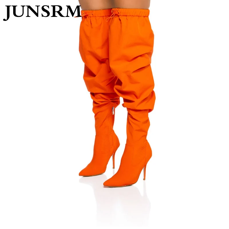 Retro Wide Long Boots Pointed Toe Fashion Ultra-high Heel Pleats Stacked Boots Drawstring Slip-on Runway Shoes Zapatos De Mujer
Retro Wide Long Boots Pointed Toe Fashion Ultra-high Heel Pleats Stacked Boots Drawstring Slip-on Runway Shoes Zapatos De Mujer