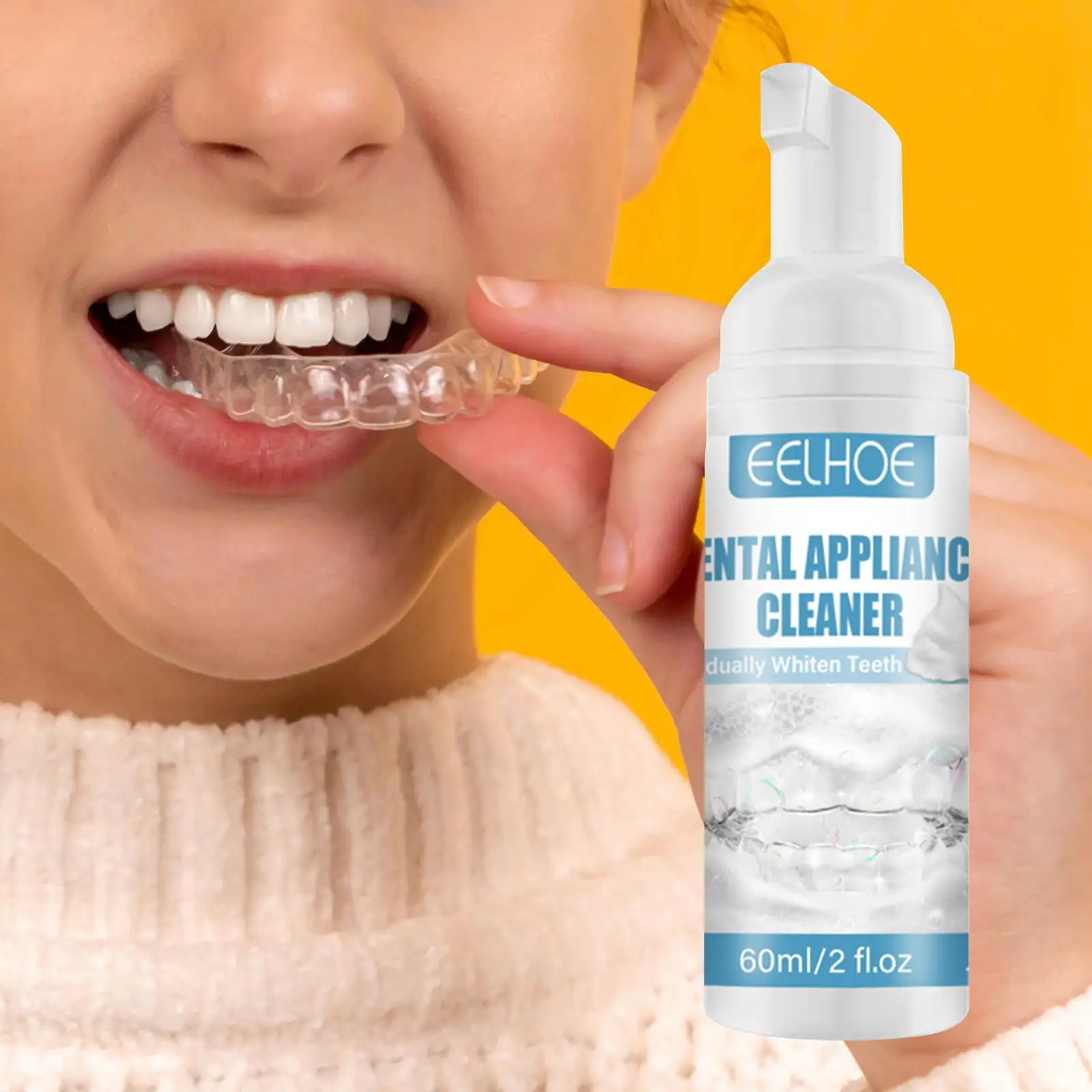 Retainer Foam Cleaner Deep Cleaning Braces Teeth Stain Remover Prevents Oral Problems 60ml
Retainer Foam Cleaner Deep Cleaning Braces Teeth Stain Remover Prevents Oral Problems 60ml