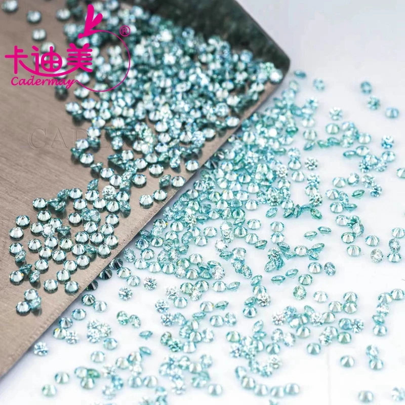 

CADERMAY Wholesale Price Small Size 0.8mm-2.9mm Light Green Color Melee Moissanite Gemstone For DIY Jewelry Making Free Shipping