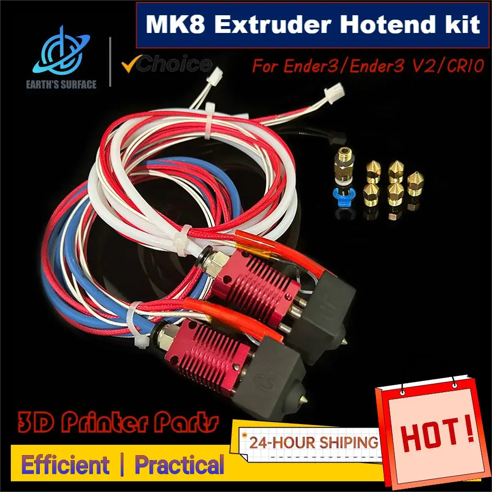 

DB-3D Printer Parts MK8 Extruder Hotend kit 0.4mm Nozzle 1.75mm Filament for Ender3 Ender3V2 CR10 Ender5 CR6SE 3D Printer