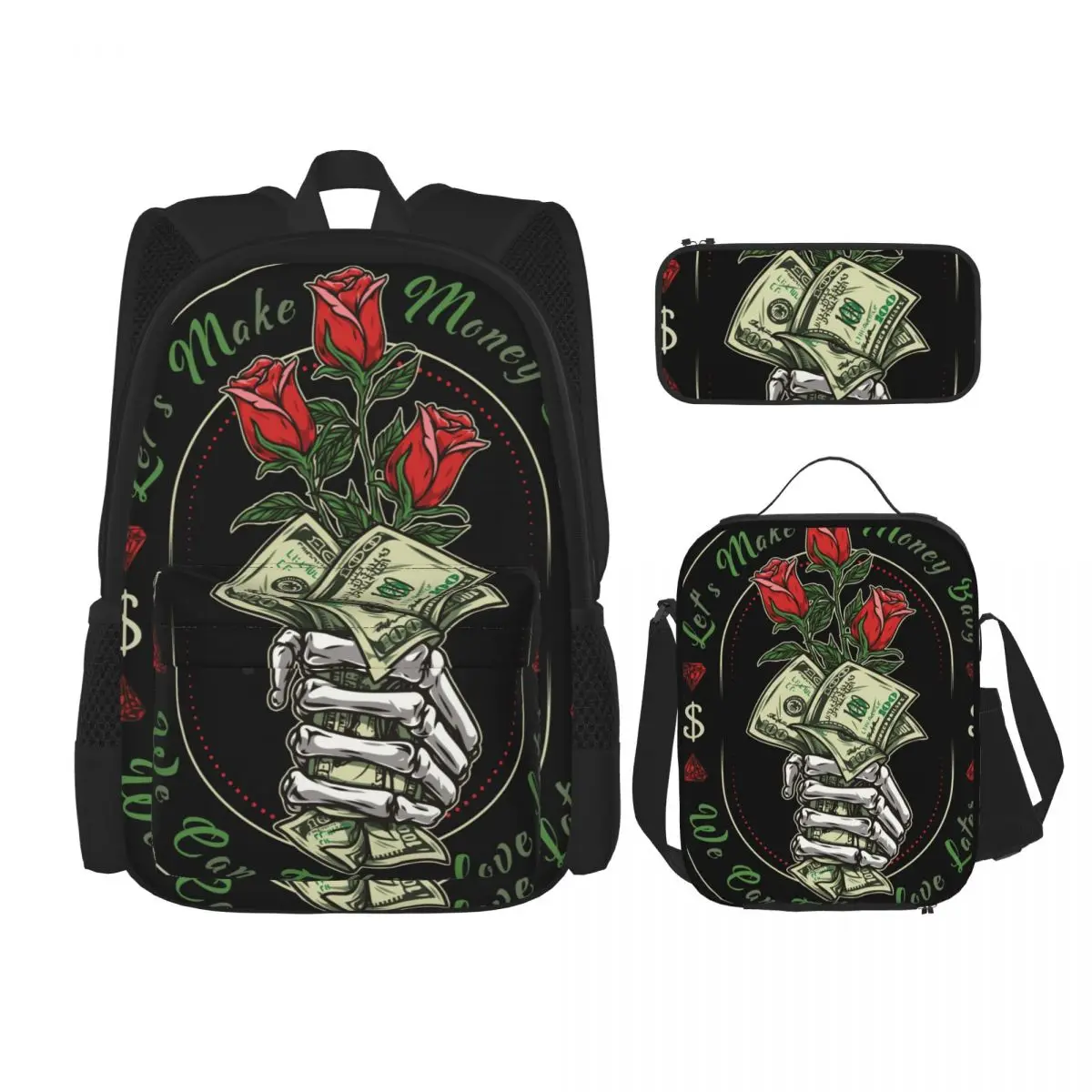 3 Pcs Set Children's Backpacks School Bag for Girls Schoolbags Lunchbox School Child With Pencil Case Rose Hands Holding Dollar
3 Pcs Set Children's Backpacks School Bag for Girls Schoolbags Lunchbox School Child With Pencil Case Rose Hands Holding Dollar