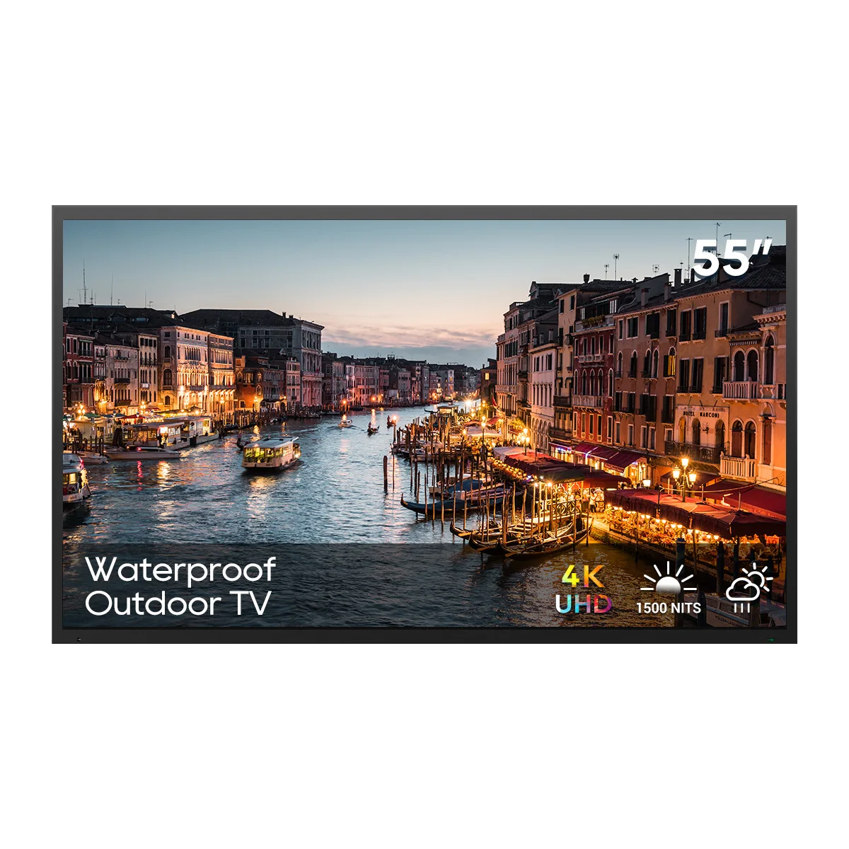 

55 Inch Big Screen Outdoor LED TV Television 4K UHD Waterproof Advertising Screen 1500nit Smart TVs with Tuner