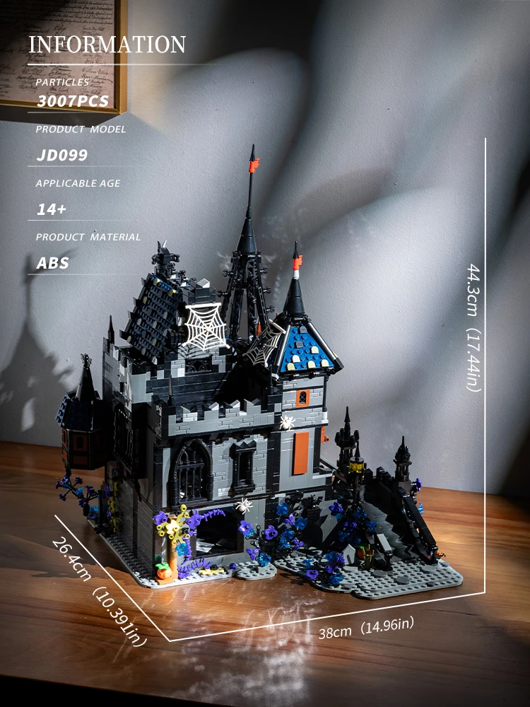 3007PCS JD099 MOC Idea Street View Vampire Dracula's Castle Building Blocks Bricks Assembling Toys for Boys Christmas Gifts Sets 3007PCS JD099 MOC Idea Street View Vampire Dracula's Castle Building Blocks Bricks Assembling Toys for Boys Christmas Gifts Sets
