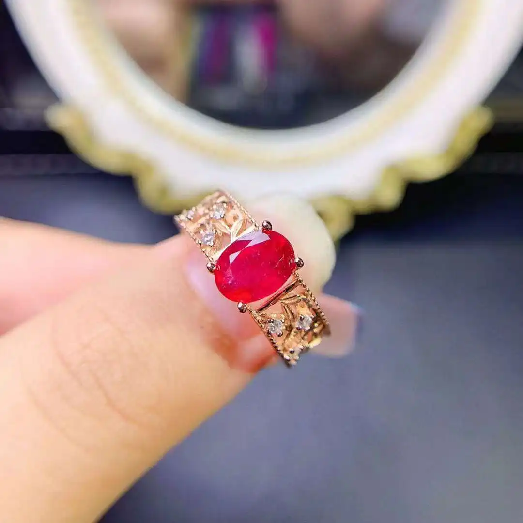 New natural Burmese Ruby 925 Silver Seiko set with 6x8 red gems simple atmospheric ring for women
New natural Burmese Ruby 925 Silver Seiko set with 6x8 red gems simple atmospheric ring for women