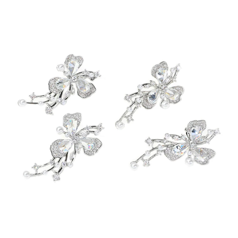 

Light Luxury High-Grade Diamond Flower Earrings Female Niche Luxury Zircon Non-Piercing Earrings