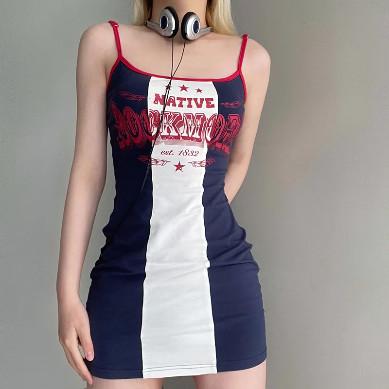 Mini Dress Women's Letter Printed Strap Dress 2023 New Sexy U-Neck Street Dresses Vestidos De Mujer Bodycon Dress
Mini Dress Women's Letter Printed Strap Dress 2023 New Sexy U-Neck Street Dresses Vestidos De Mujer Bodycon Dress