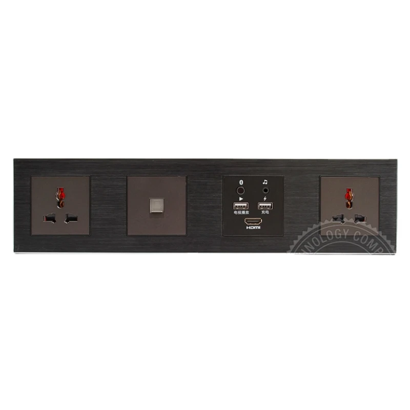 

Luxury hotel use 4 connected Multi-Function BT Audio USB Player and Charging Media Hub wall socket