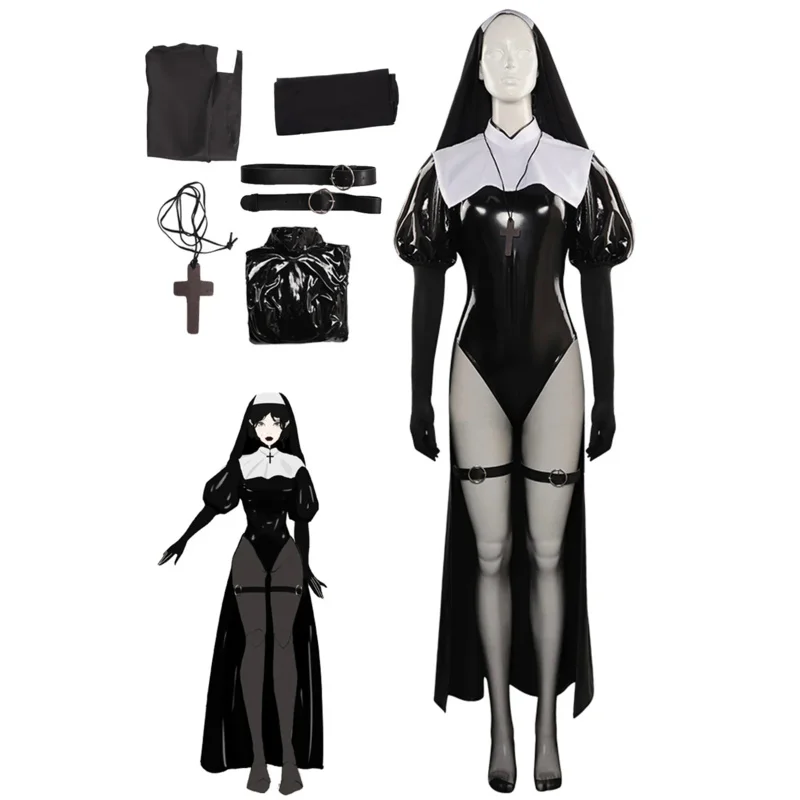 Nun Cosplay Fantasia Sexy Jumpsuit Fantasia 2023 Movie The Nun 2 Costume Disguise Adult Women Female Fancy Dress Up Party Cloth
Nun Cosplay Fantasia Sexy Jumpsuit Fantasia 2023 Movie The Nun 2 Costume Disguise Adult Women Female Fancy Dress Up Party Cloth