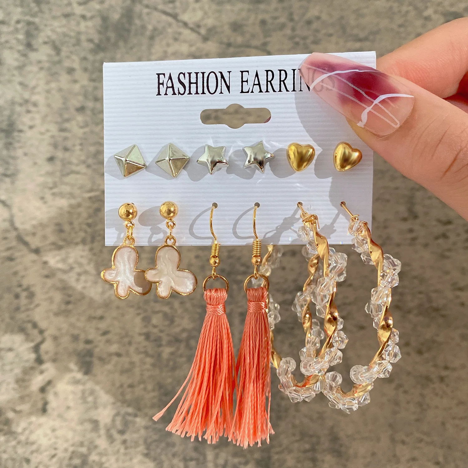 Fashion New Butterfly Earrings Suit 6 Pairs Creative Simple Tassel Crystal Winding Earrings Earrings
Fashion New Butterfly Earrings Suit 6 Pairs Creative Simple Tassel Crystal Winding Earrings Earrings