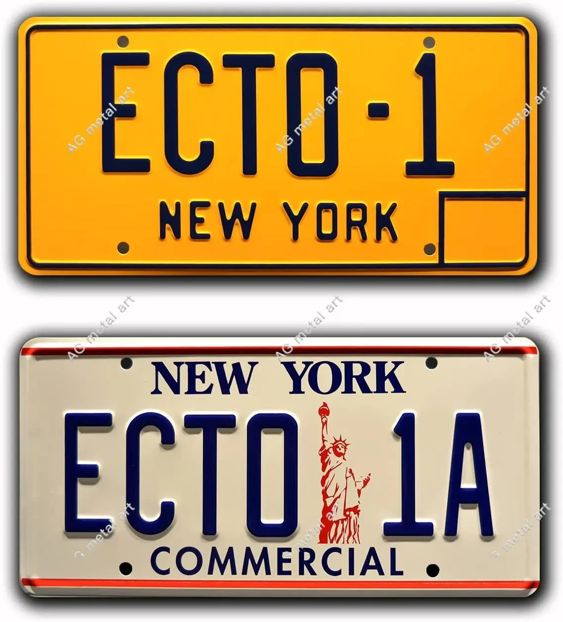 Ghostbusters 1 & 2 | ECTO-1 + ECTO-1A | Metal Stamped Vanity Prop License Plate Combo
Ghostbusters 1 & 2 | ECTO-1 + ECTO-1A | Metal Stamped Vanity Prop License Plate Combo