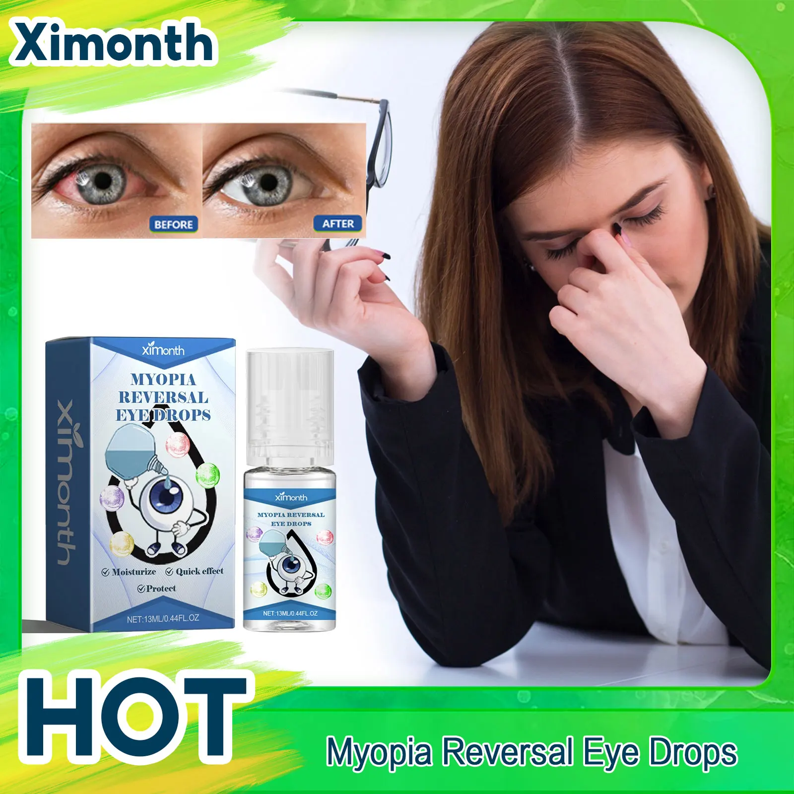 

Myopia Reversal Eye Drops Improve Blurred Vision Relieve Eye Fatigue Dry Itchy Redness Cataract Treatment Eye Moisturizer Drops