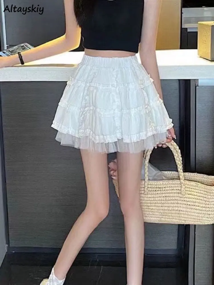 Mini Skirts Women Kawaii A-line Lace Solid Simple Female High Waist All-match Summer Chic Korean Style Cozy Popular Casual Daily
Mini Skirts Women Kawaii A-line Lace Solid Simple Female High Waist All-match Summer Chic Korean Style Cozy Popular Casual Daily