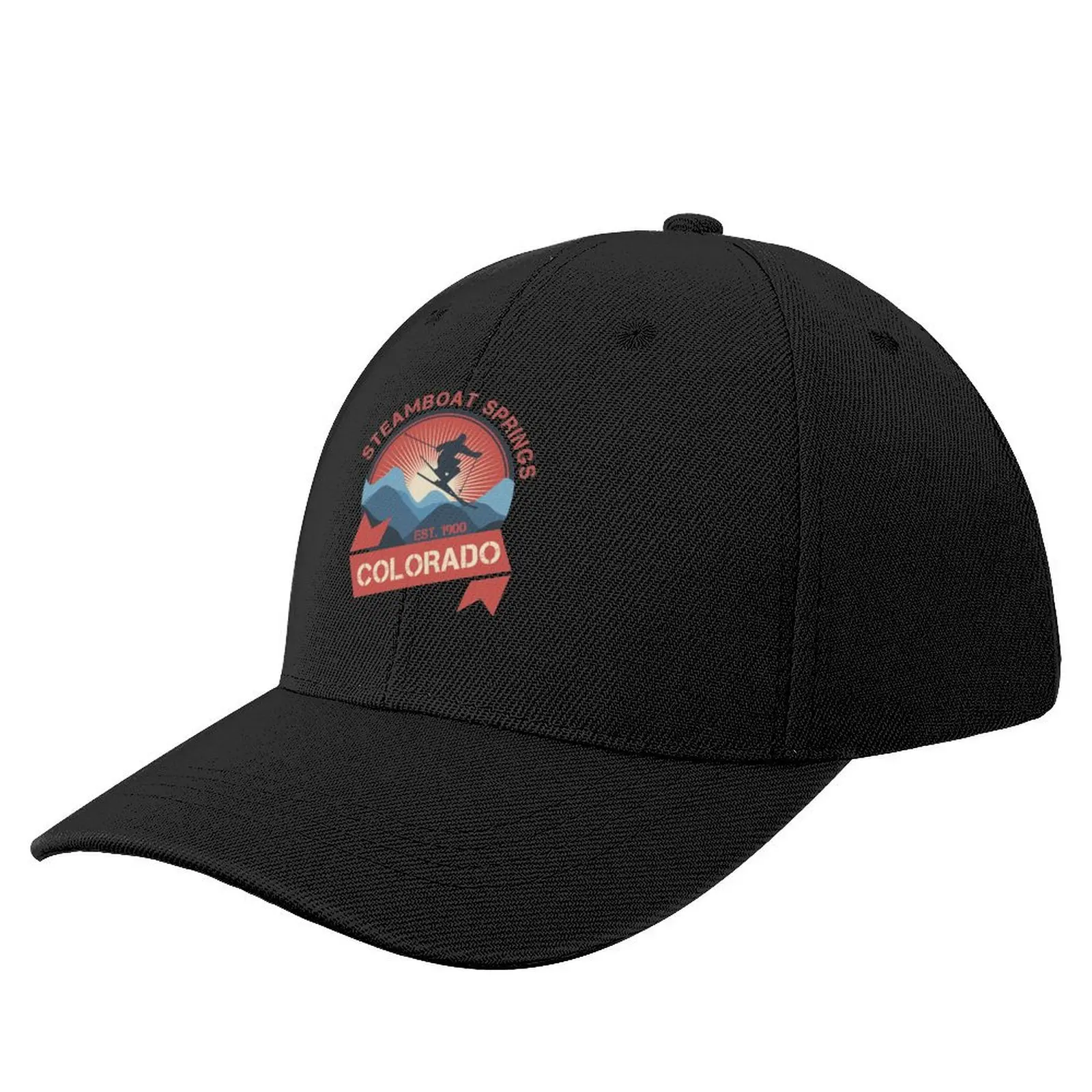 

Steamboat Springs Colorado Skiing Mountains Ski Skier Snowboard, Winter Sport, Vintage Baseball Cap Trucker Cap Golf Men Women's