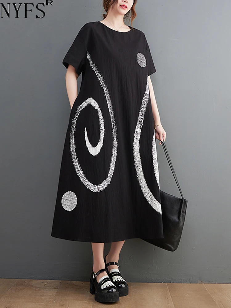 NYFS 2024 Summer New Korea Woman Dress Vestidos Robe Elbise Loose Plus Size Print Short Sleeve Long Dress
NYFS 2024 Summer New Korea Woman Dress Vestidos Robe Elbise Loose Plus Size Print Short Sleeve Long Dress