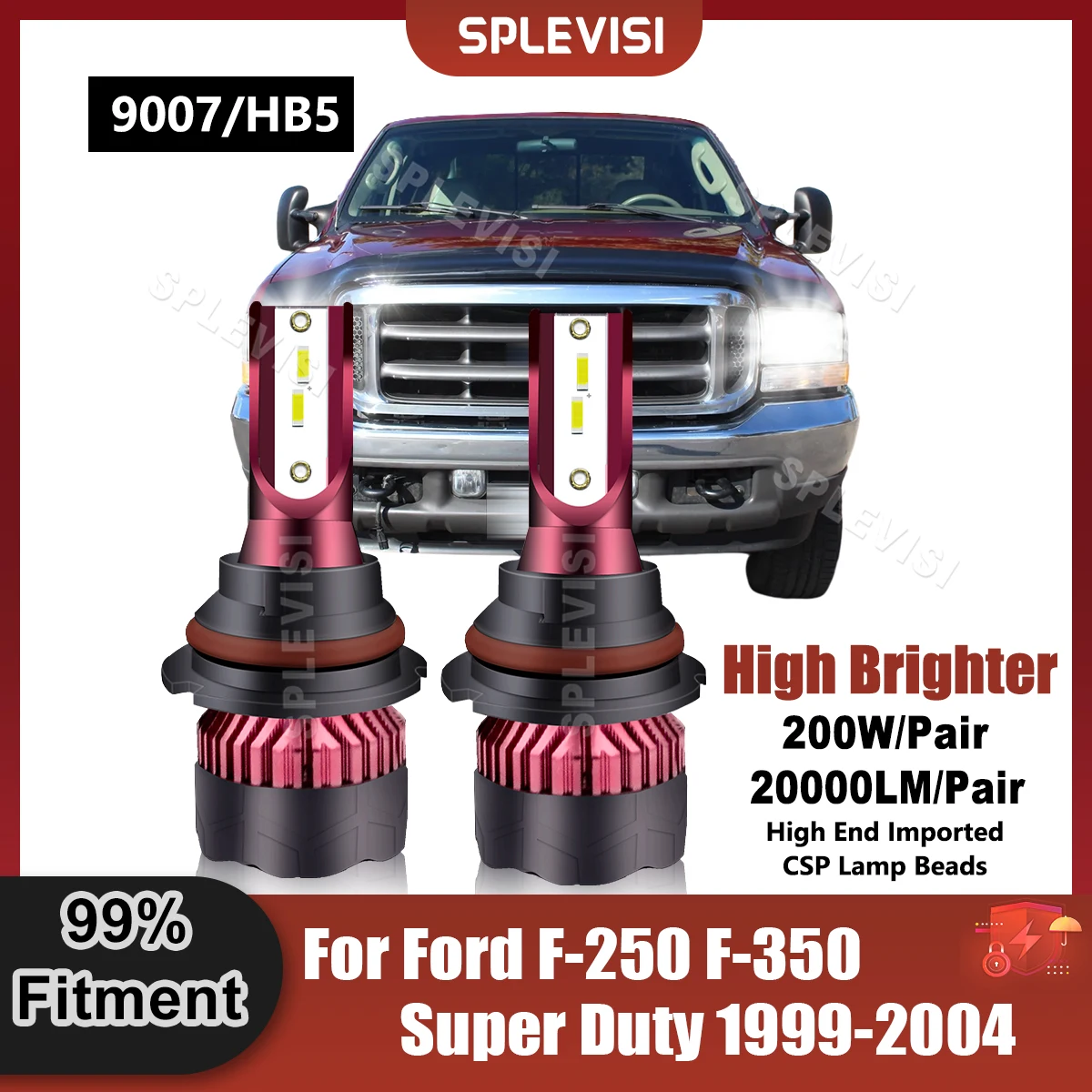 

Подключи и работай, улучшенные лампы для фар головного света 6000K 200W для Ford Светодиодный Super Duty 1999 2000 2001 2002 2003