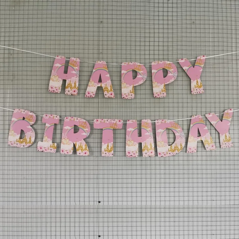 One Pcs Rainbow Castle Paper Happy Birthday Movable Letter Banner for Kids Girls Birthday Baby Shower Party Decorations Supplies
One Pcs Rainbow Castle Paper Happy Birthday Movable Letter Banner for Kids Girls Birthday Baby Shower Party Decorations Supplies