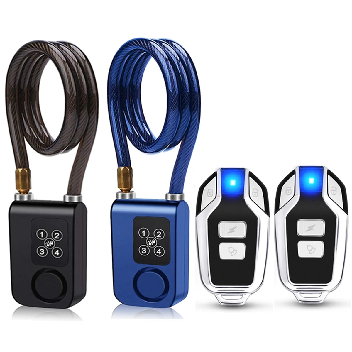 Bike Lock Anti-Theft Security Wireless Remote Control Alarm Lock 4-Digit Password Alarm IP55 Waterproof for Oudoor
Bike Lock Anti-Theft Security Wireless Remote Control Alarm Lock 4-Digit Password Alarm IP55 Waterproof for Oudoor