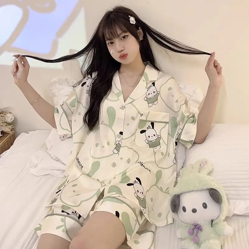 Пижама Hello Kitty Y2K, милая летняя Домашняя одежда Sanrio Kawaii Anime Kuromi с коротким рукавом, милый мультяшный милый подарок для девочек из 2 предметов
Пижама Hello Kitty Y2K, милая летняя Домашняя одежда Sanrio Kawaii Anime Kuromi с коротким рукавом, милый мультяшный милый подарок для девочек из 2 предметов