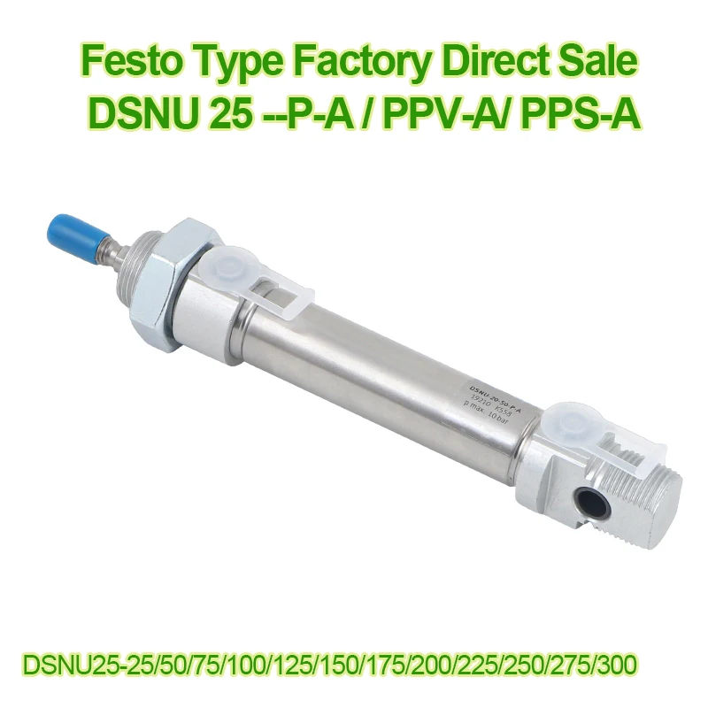 

DSNU25-25 50 75 100 125 150 175 200 225 250 275 300mm-P/PPV/PPS-A HOEN Pneumatic DSNU Air Cylinder Mini Double Acting Cylinders