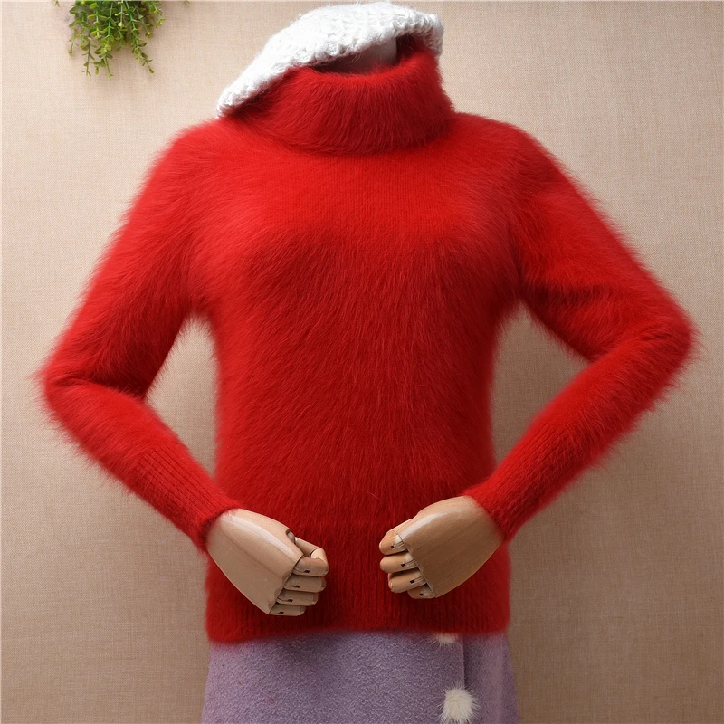 04 Ladies Women Fall Winter Clothing Red Hairy Mink Cashmere Knitted Turtleneck Slim Blouses Angora Fur Pullover Jumper Sweater
04 Ladies Women Fall Winter Clothing Red Hairy Mink Cashmere Knitted Turtleneck Slim Blouses Angora Fur Pullover Jumper Sweater