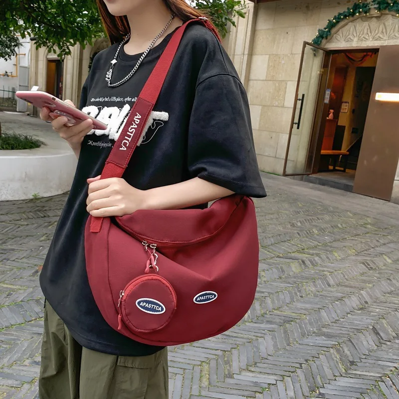 

Школьные сумки-мессенджеры для женщин, дизайнерские дамские однотонные вместительные повседневные холщовые сумочки на ремне