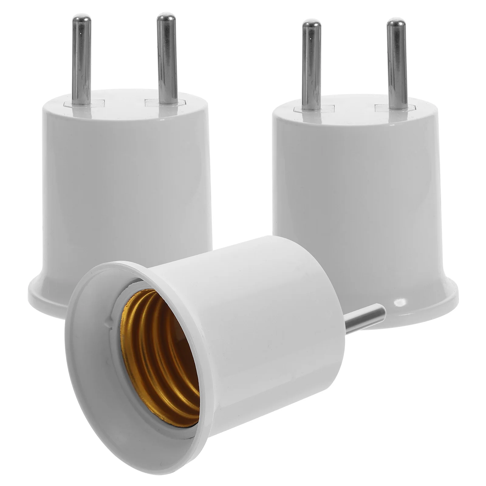 

3 Pcs E26 Conversion Socket E27 Light Holder Plug in Lamp to Adapter Copper Bulb Base