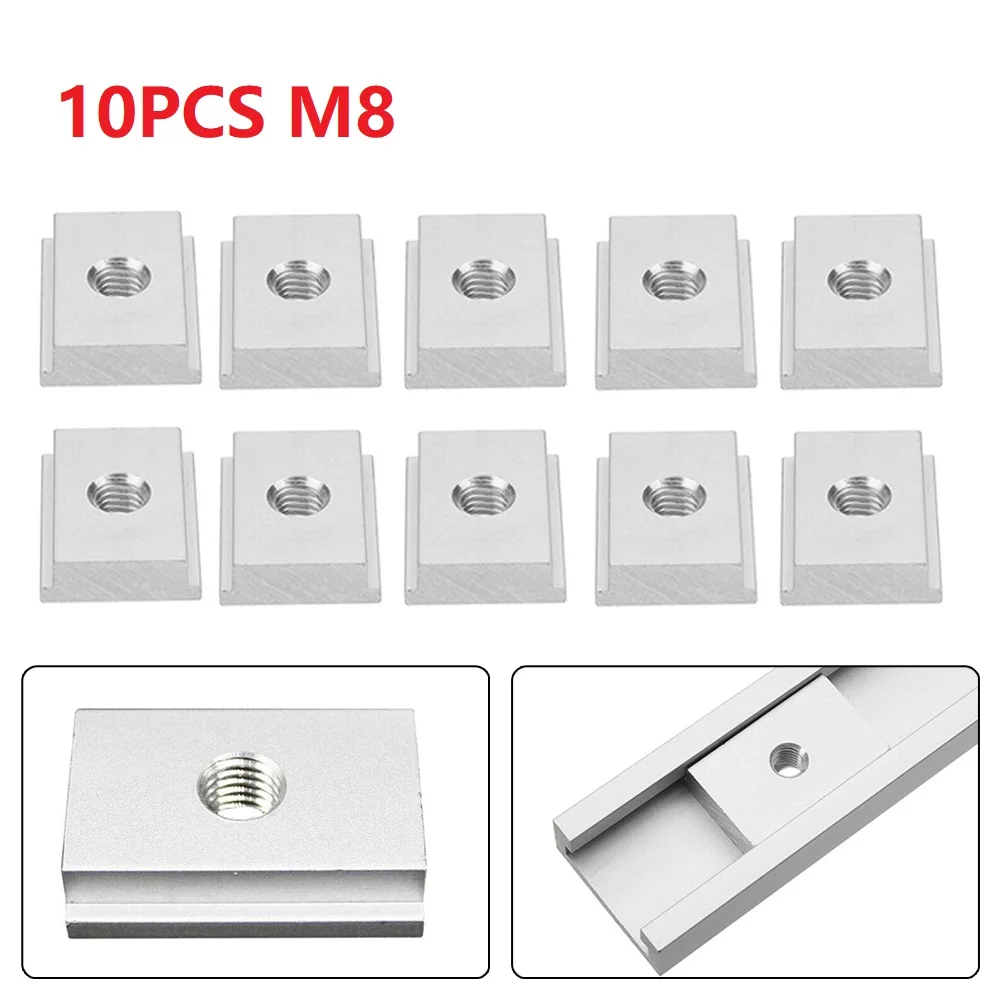 10 Pcs M8 T Slot Nut T-Track Slider Miter For Woodworking Tool Slot Fastener Made Of Aluminum Alloy Material, Durable And Stable
10 Pcs M8 T Slot Nut T-Track Slider Miter For Woodworking Tool Slot Fastener Made Of Aluminum Alloy Material, Durable And Stable