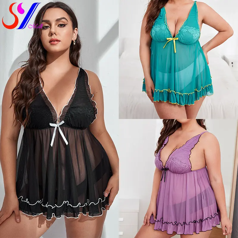 Sexy Plus Size Lingerie Woman Pajama Dress Sheer Pajamas Suspender Nightdress Sleepwear Sexy Lingerie For Women
Sexy Plus Size Lingerie Woman Pajama Dress Sheer Pajamas Suspender Nightdress Sleepwear Sexy Lingerie For Women