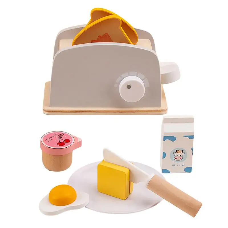 

Детский игровой набор с тостером, комплект для ролевых игр с машинкой для хлеба, гладкие и круглые развивающие игрушки на день рождения, Рождество, Новый год и