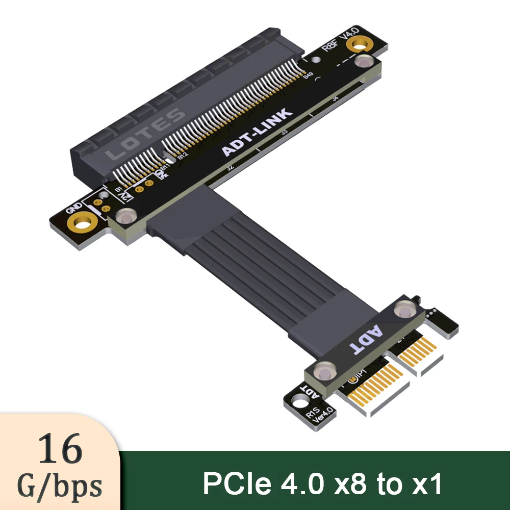 

Кабель-удлинитель ADT-Link PCIE 4,0 PCI-E X8-X1 с поддержкой сетевой карты, жесткого диска, видеокарты