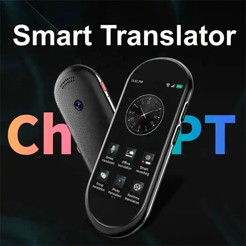 

Голосовой переводчик, 4,1 дюйма, чат GPT 138, интеллектуальное устройство перевода в реальном времени с поддержкой 4G SIM-карты