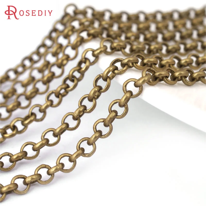 

2 Meters 1.4MM 1.6MM 2MM 3MM 3.8MM Brass Round Link Chains Necklace Chains Jewelry Making Supplies Diy Findings Accessories